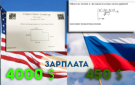 Вопрос из тест для преподов в США и примерный вопрос из теста ЕФОМ для учителя математики из России
